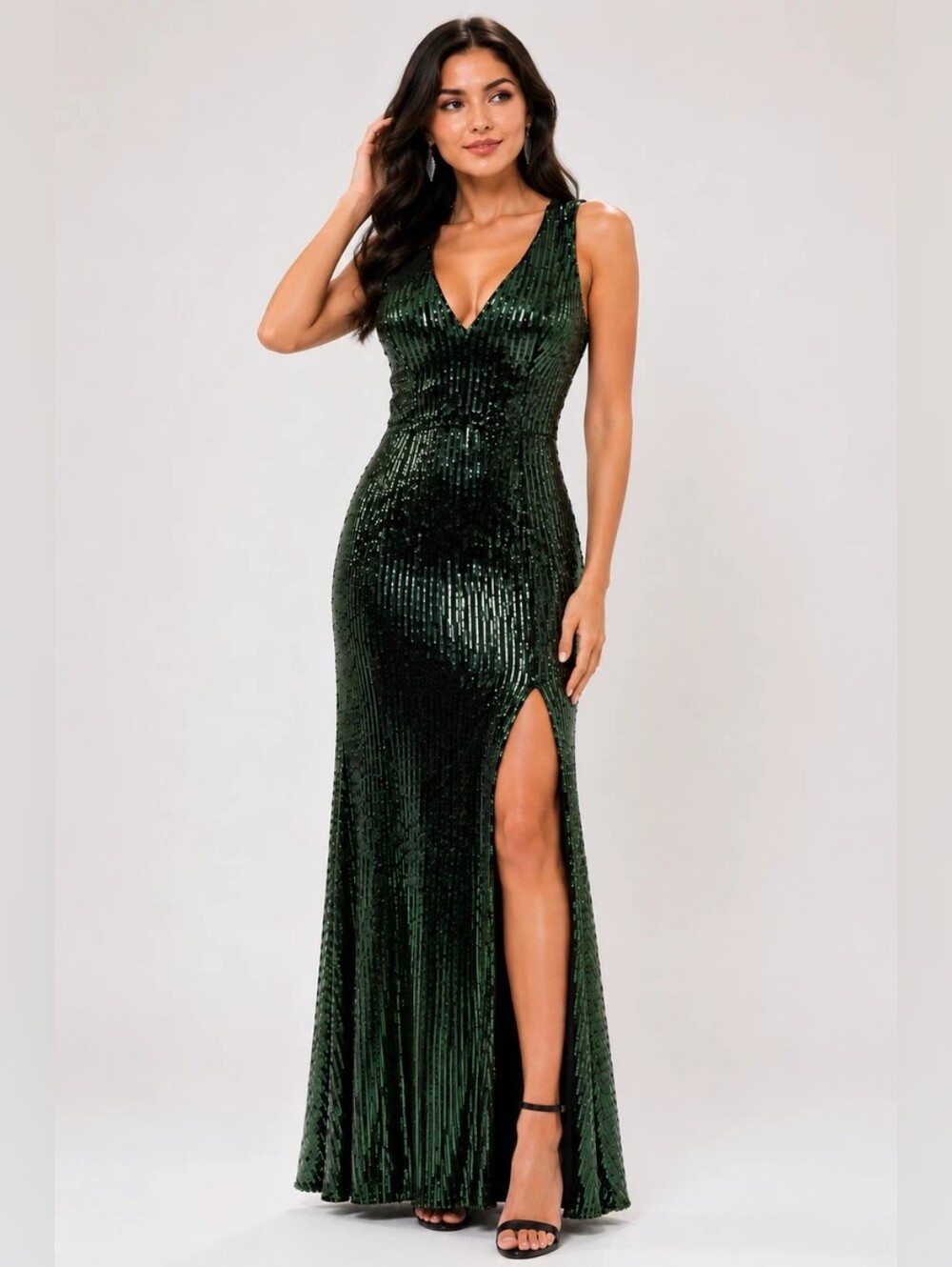 Bob Mackie V-neck Sequinned Evening Gown